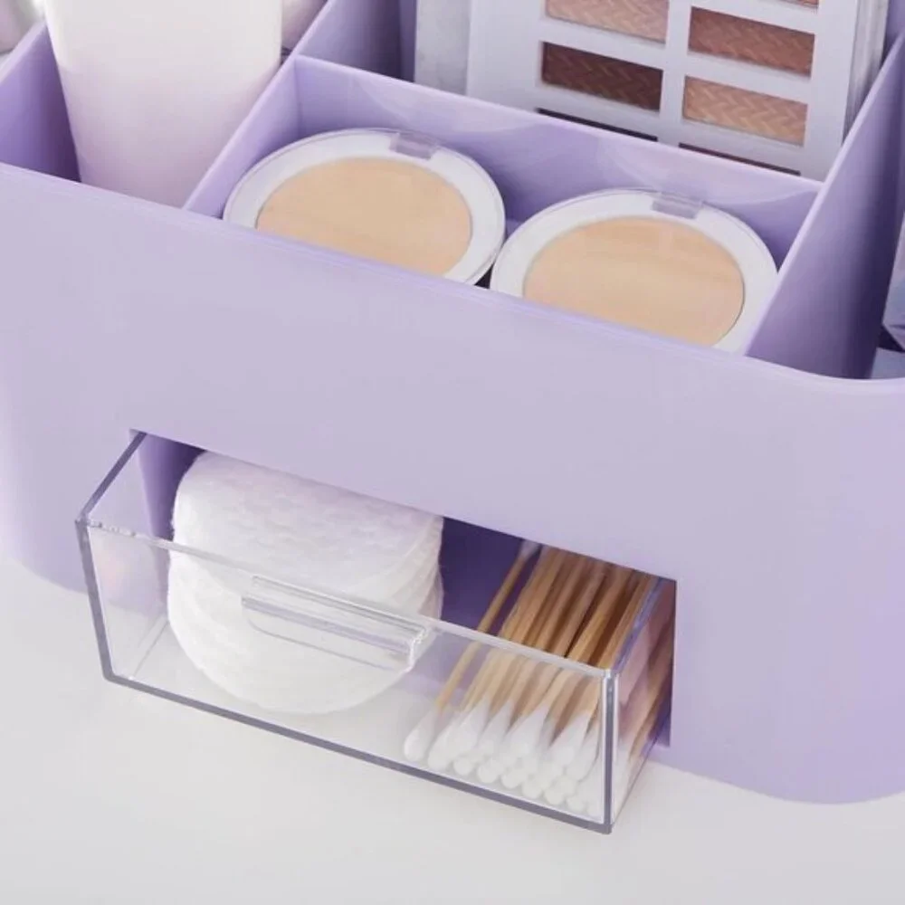 Bliss Lilac Purple Makeup Organizer, Countertop Storage with Drawer & Dividers